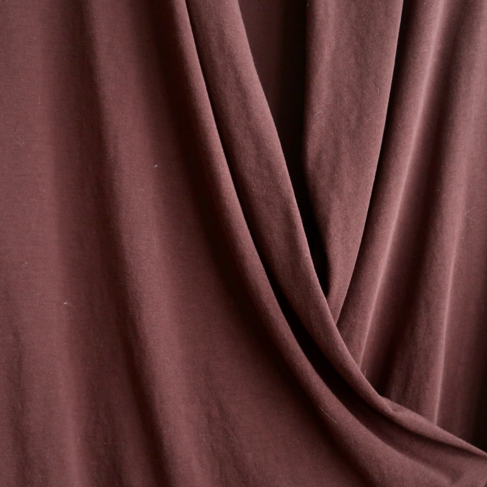 NWOT Ralph Lauren Brown Long Sleeve Drape Front Top - Picture 7 of 10